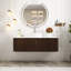 Meuble-lavabo mural 48 po pré-assemblé en grain de bois noyer foncé avec lavabo rond en céramique blanche-1353139417