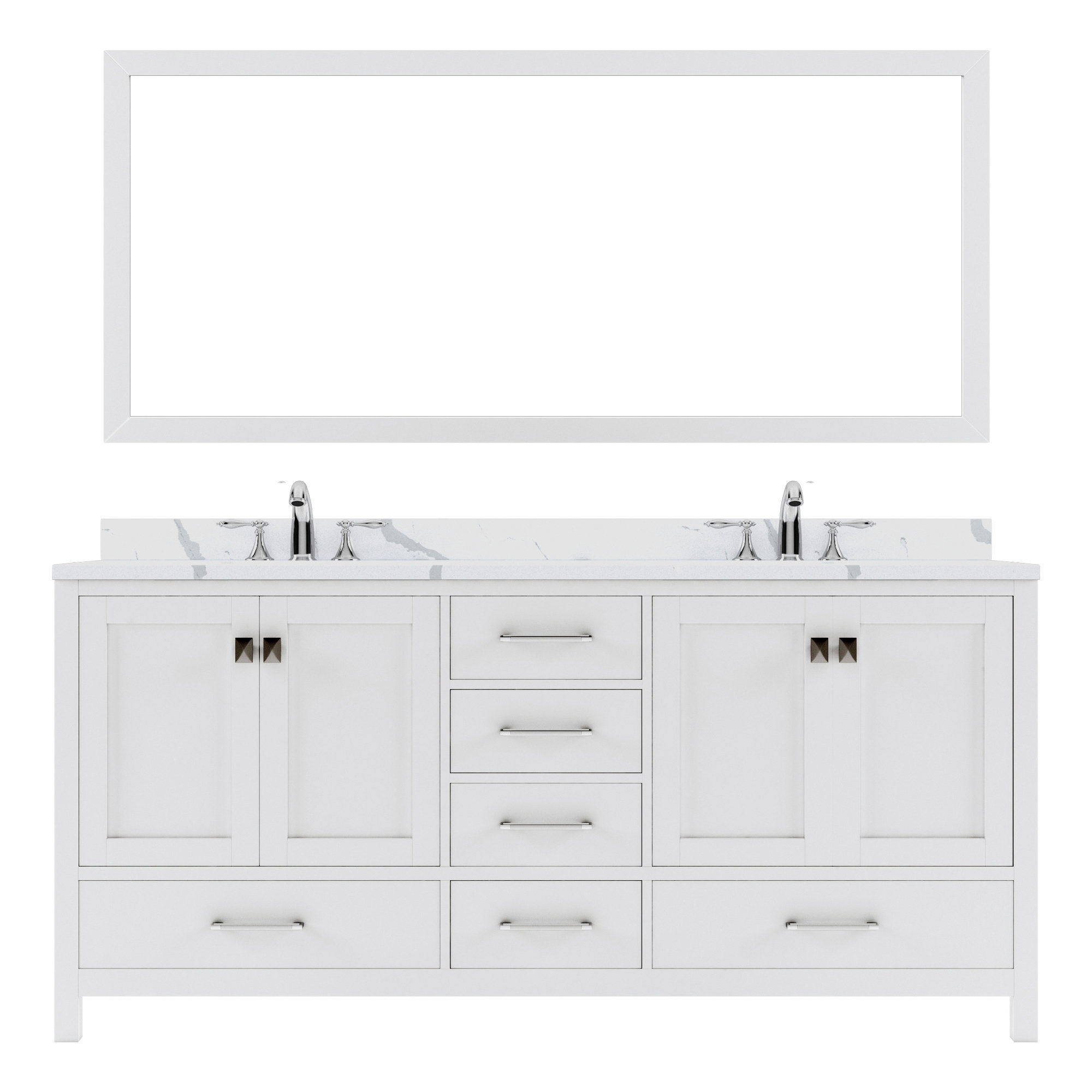 Sauget 72 Double Bathroom Vanity Set Wade Logan Base Finish: White