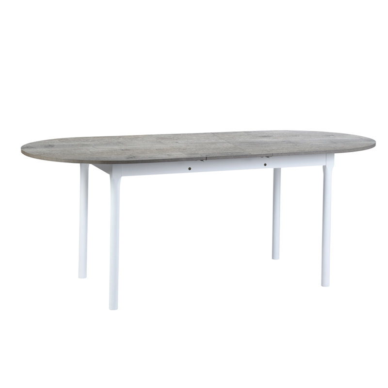 Table de salle à manger Dangela, Blanc, Gris clair