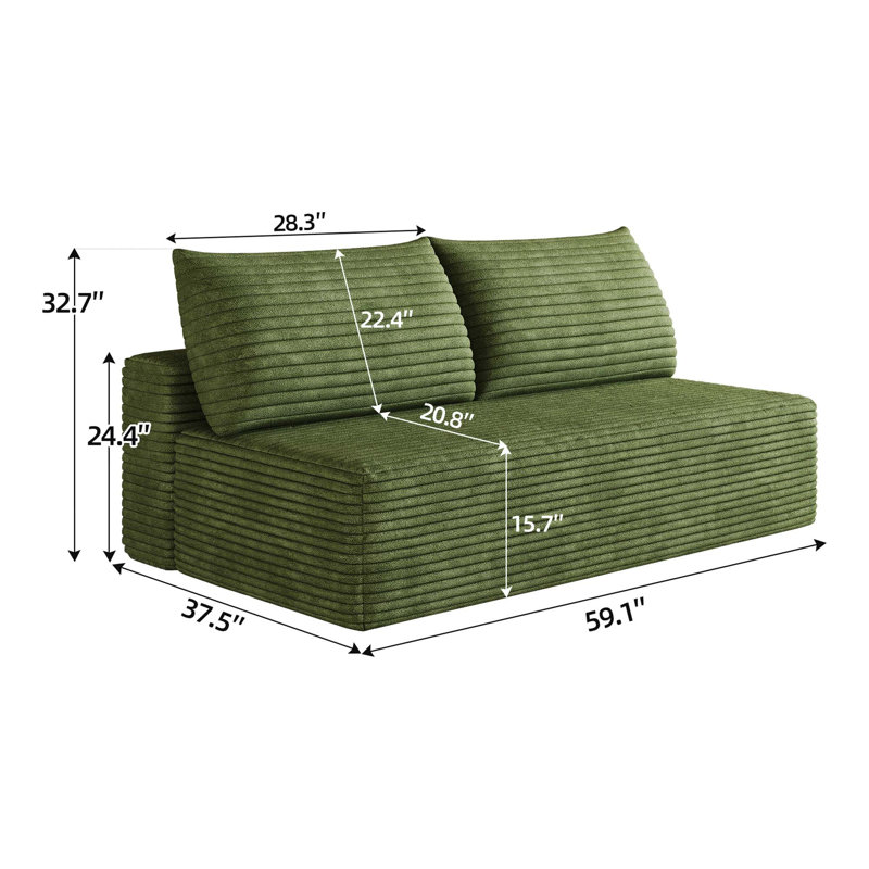 Modern Modular Sectional Sofa with Deep Seat Comfort, No Assembly Required
