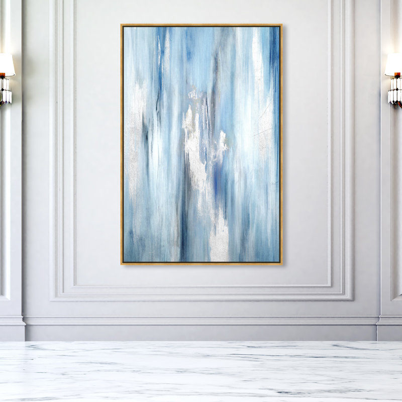 «Abstract Waterfall», reproduction d'art, Encadrement doré, H 45 po x l 30 po x P 1,5 po