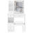 29.2" Small Left Drawer Desktop Vanity Table + Cushioned Stool-114233175