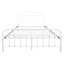 Structure de lit plateforme en métal, tête de lit / pied de lit de style victorien / rangement sous le lit / pas de sommier nécessaire / grand lit blanc-448019994