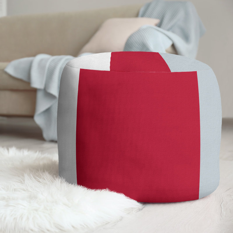 repose-pieds rond 20,5", Blanc / rouge / argent