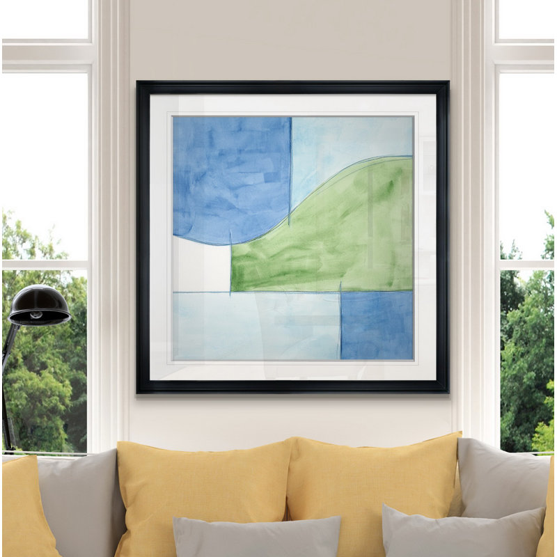 " Patch IV ", 28" H x 28" W x 1.5" D, Black Framed