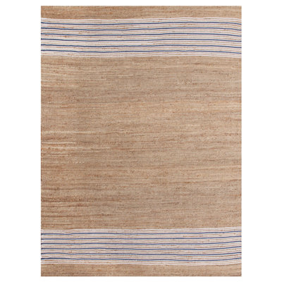 Tapis rayé en coton / jute tissé à la main Gody
