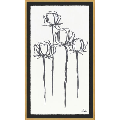 Stems 1 Framed Watercolour Painting Print