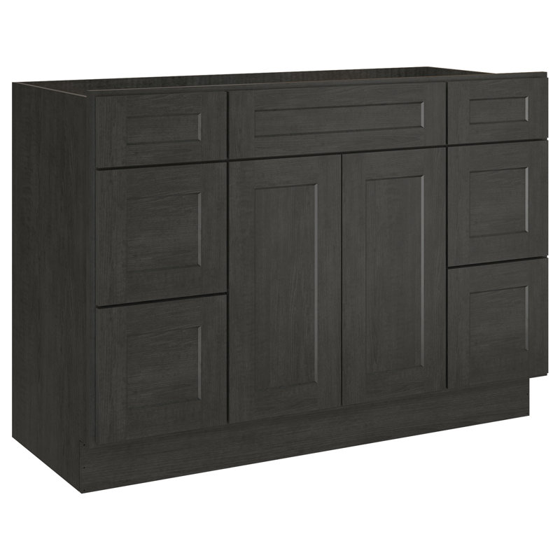 Base de meuble-lavabo avec tiroir, Style Shaker gris anthracite