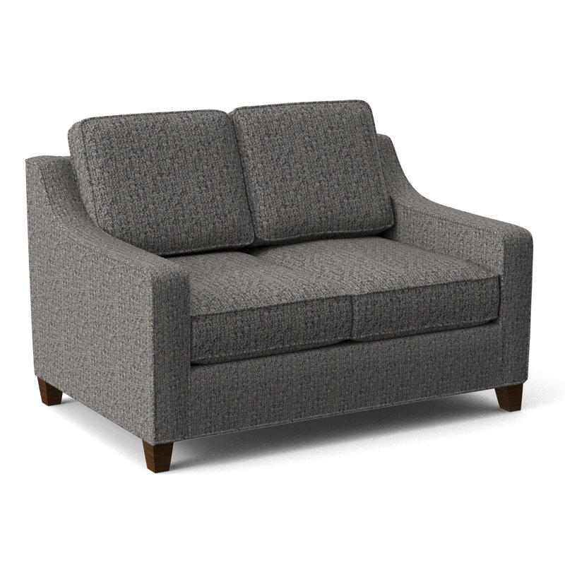 Clark 54" Square Arm Sofa Bed, Saylor Navy, Montana Walnut