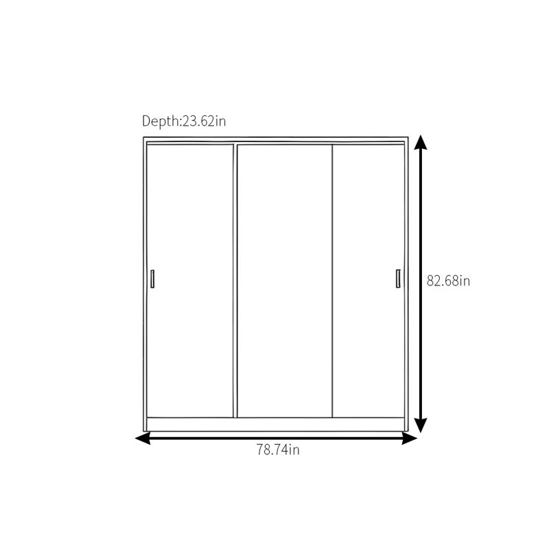 Simple Classic Walnut Wardrobe, 83" H x 79" W x 24" D