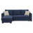Blue Reversible Pop-Up Sleeper Sectional-293167105