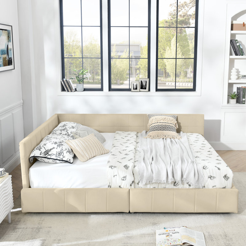 Size Storage Upholstered Tufted Bed Frame, Sofa Bed Frame With Comfortable Backrest And Armrests, Size Bed For Bedroom, Living Room,Velvet,