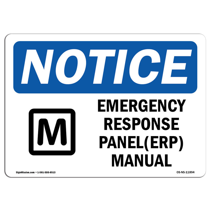 Signe manuel du plan d'urgence (ERP) avec symbole