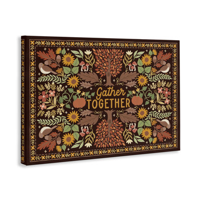 "Gather Together" sur toile brune par Laura Marshall
