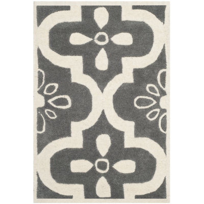 Carolene Hand Tufted Wool Floral Rug