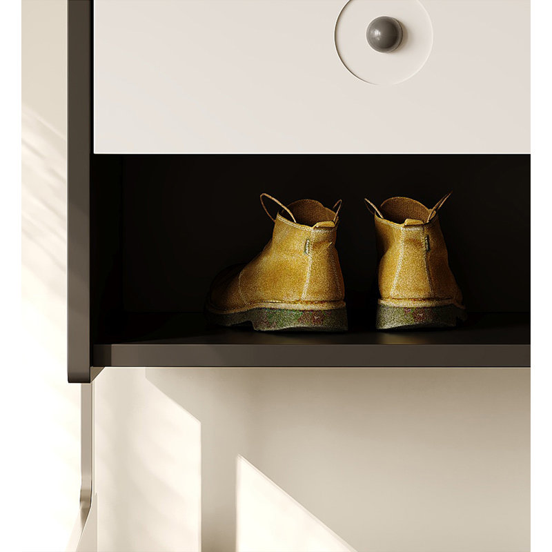 Banc de rangement pour chaussures en acier inoxydable de style italien