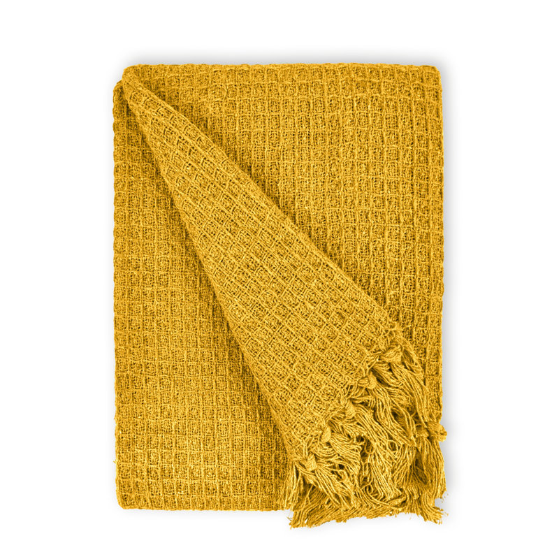 Vitela Throw Blanket, 178 x 254cm, Ochre