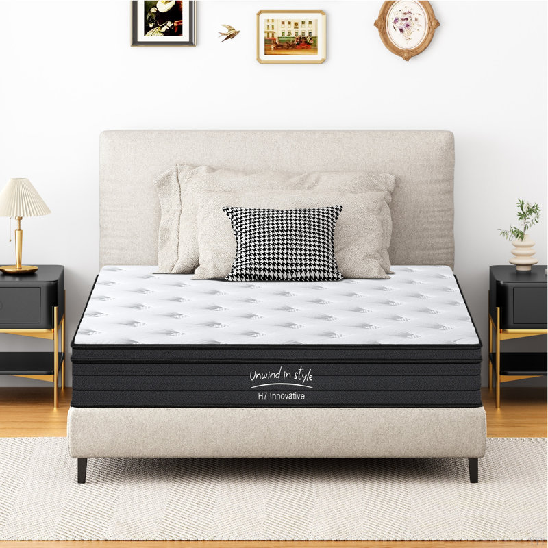 Matelas, matelas hybride, ressorts ensachés individuellement, fermeté moyenne, 10'', Double