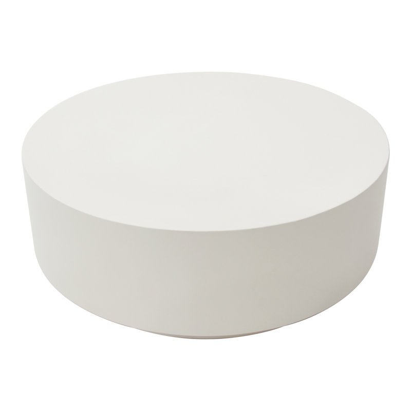 ROME Round Concrete Coffee Table 101.6 x 101.6 x 36 cm, White