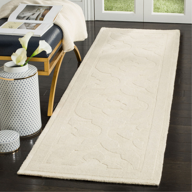 Tapis en laine / verre touffeté à la main Trombetta, Tapis de couloir 2 pi 3 po x 8 pi
