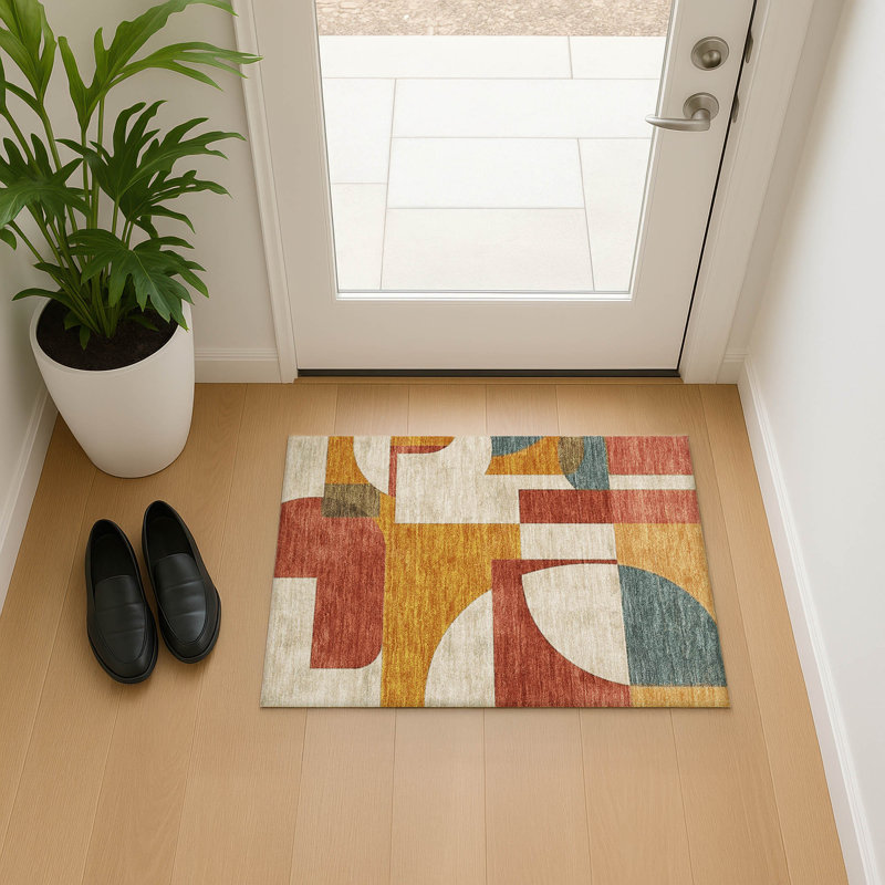 Tapis Mid-Century Premium lavable à la machine Mehara AMF1692, Rectangle 1 pi 8 po x 2 pi 6 po
