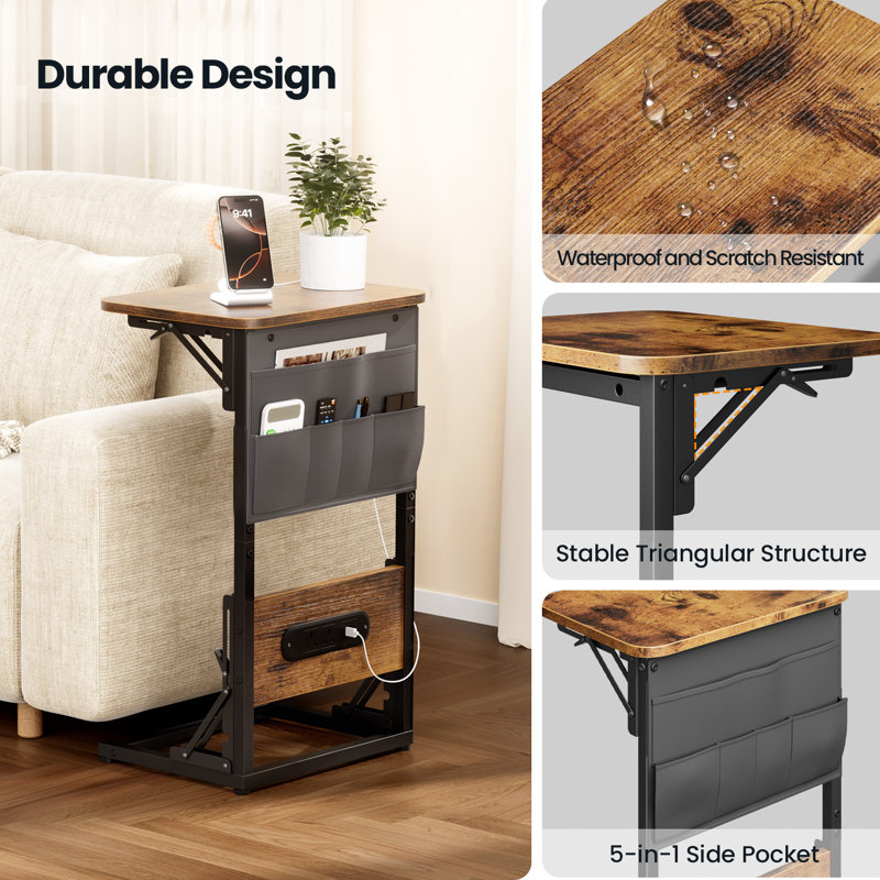 40cm W Bedside Table, Brown