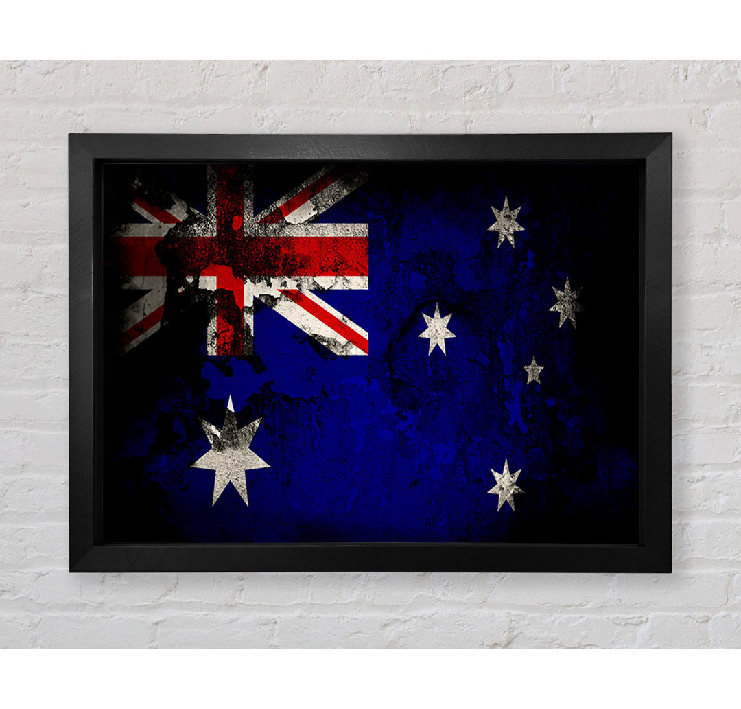 Australische Flagge Grunge - Einzelner Bilderrahmen Kunstdrucke