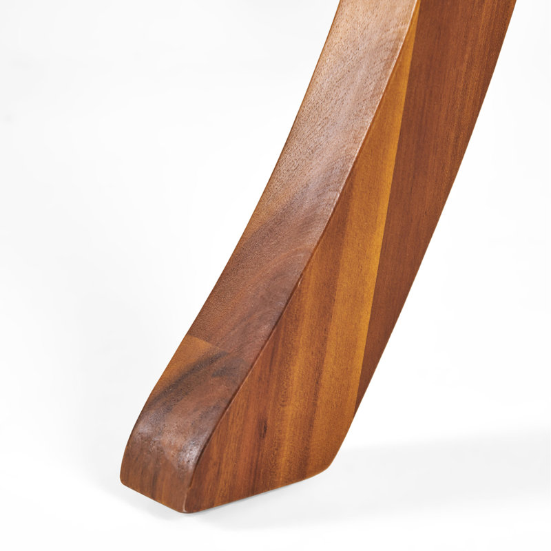 Table en bois de 46,92 pouces pour la terrasse extérieure, finition, lignes lisses sur les pieds, structure solide, assemblage requis avec une conception époustouflante, savoir-faire exquis, décoration de patio de finition, incluse
