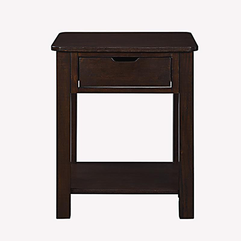 Red Barrel Studio® Flora 20 inch deep brown MDF side table with drawer ...