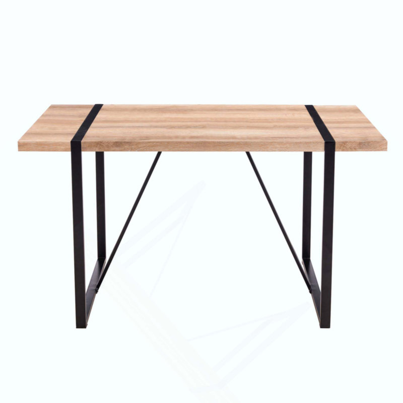 Dining Table Modern Rustic Industrial Rectangular MDF For 4-6 Person, With 1.5" Thick Engineered Wood Tabletop And Metal Legs, For Writing Deskkitchen Terrace Dining Living Room