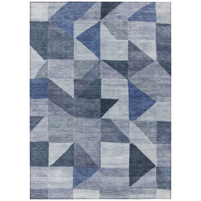 Machine Washable Indoor/Outdoor Kesler ACN2373 Geometric Rug, Rectangle 5' x 7'6"
