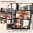 Large Capacity Black Vinyl Record Player Stand With Double Storage And Display Shelves