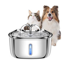 Flexzion Pet Feeder Bowls Double Stainless Steel (Set of 2) - Removable Raised Feeding Station Tray Dog Cat Puppies Animal Food Water Holder Container