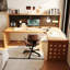 Bureau en bois massif en L Burlywood-924099466-924099471