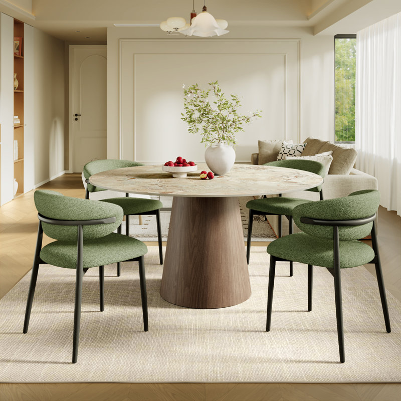 Ensemble de table de salle à manger Bobrow, 29.52" Н X 47.24" W X 47.24" D, 5 Pieces: Table, 4 Chairs