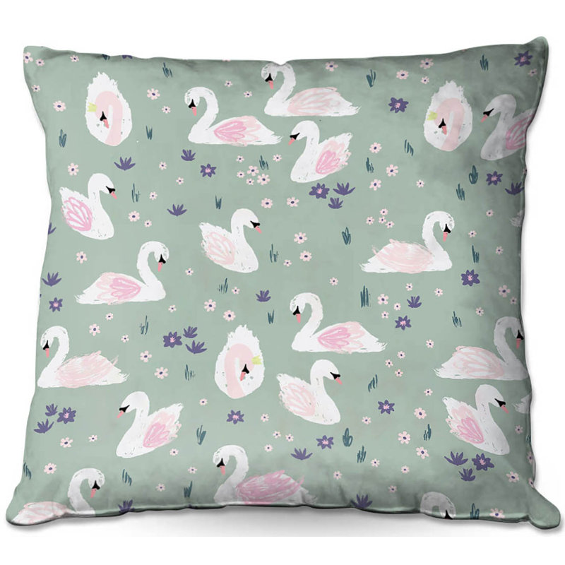 Reversible Throw Pillow, 16" x 16", Light Purple