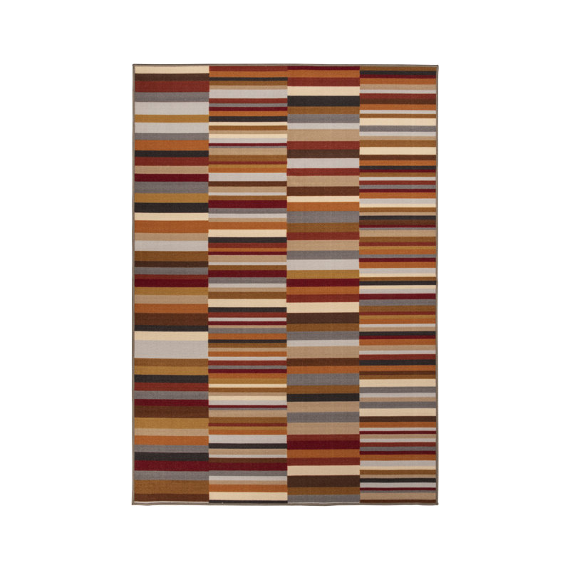 Marcano Modern Striped Block Non-Slip Washable Indoor/ Outdoor Area Rug, Rectangle 2' x 3'