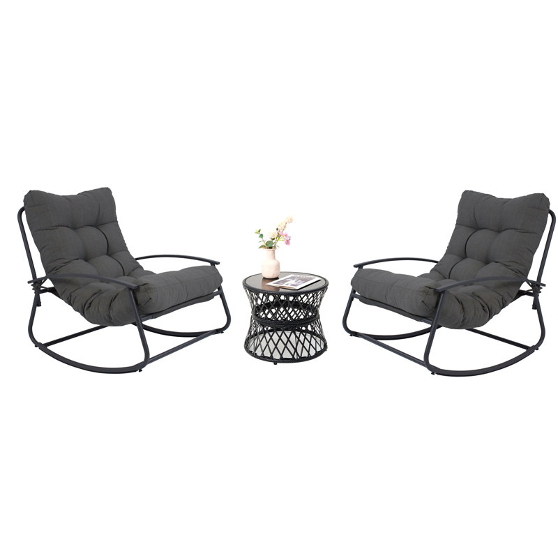 Chaise berçante d'extérieur en métal Ghiorghi, Gris foncé