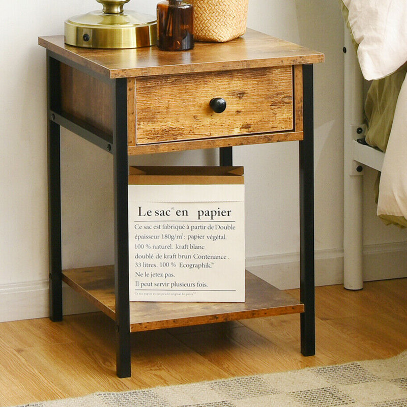 Table de chevet 17 Stories, Brun rustique