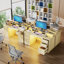 Computer Desk with Built-In Electrical Outlet-176581614