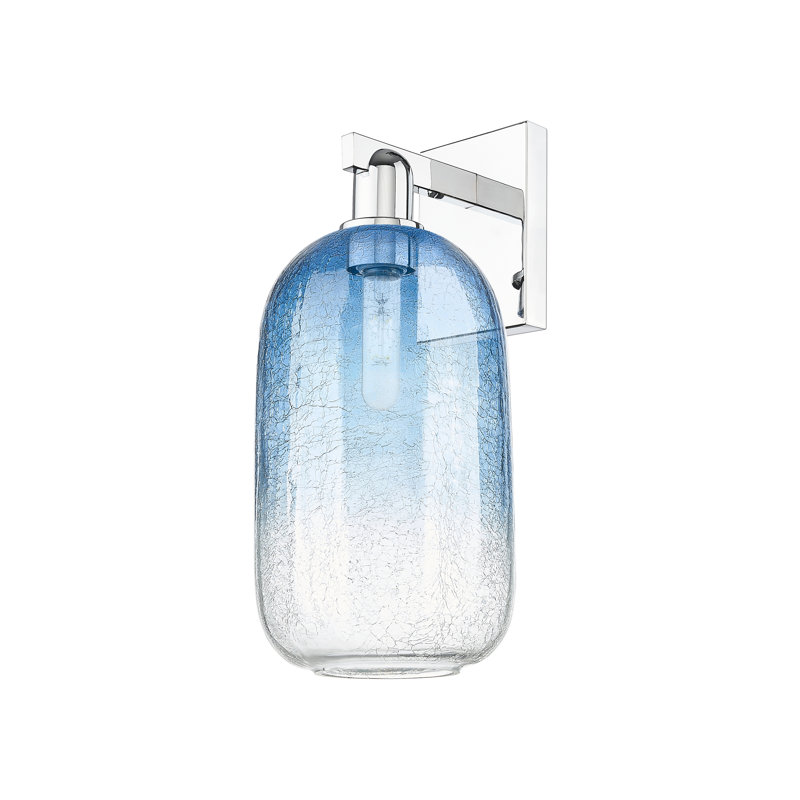 Maestas - 1 Light Wall Mount Sconce, Polished Chrome, Sapphire Blue