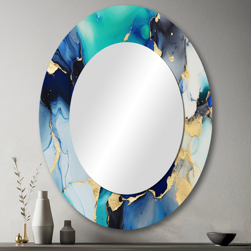 Lomanto - Miroir abstrait en métal, 43 po x 33 po