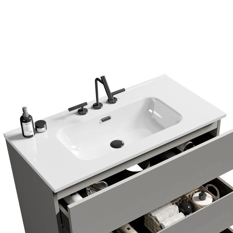 White Ceramic Basin, Seamless Construction, Long - Lasting Integrated Construction