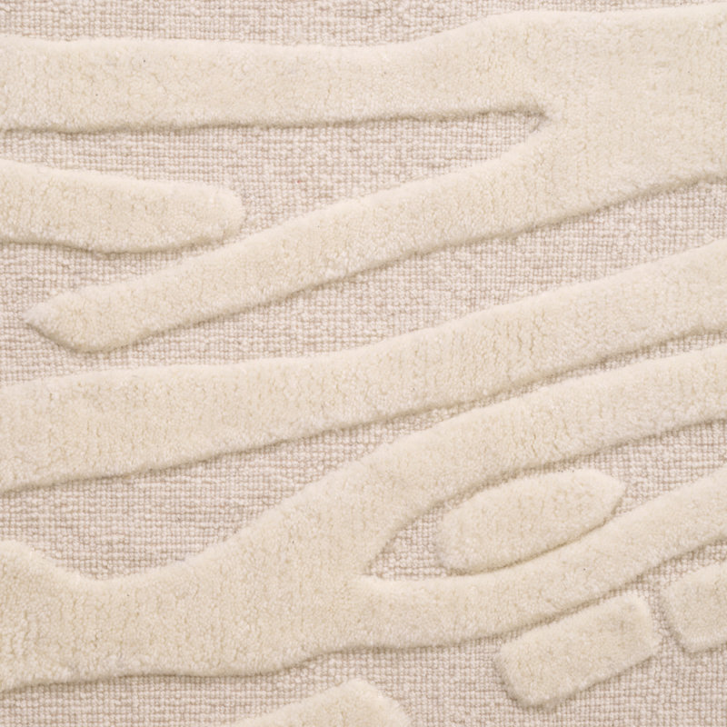 Zenon Hand Tufted Abstract Area Rug in Ivory, Rectangle 6'6.74" x 9'10.11"