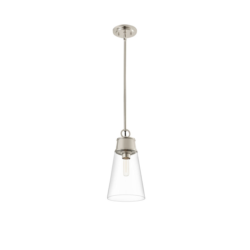 Bertina 1 - Light Single Pendant, Polished Nickel, 96.25" H x 7.5" W x 7.5" D