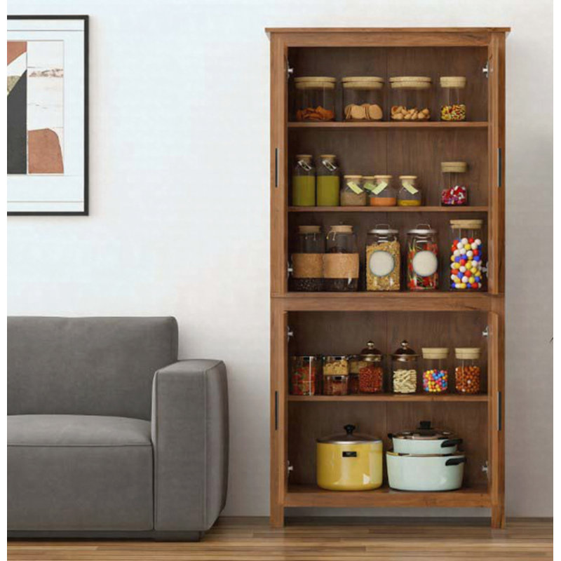 Armoire de rangement autoportante, garde-manger avec tablettes réglables pour la maison, Brown