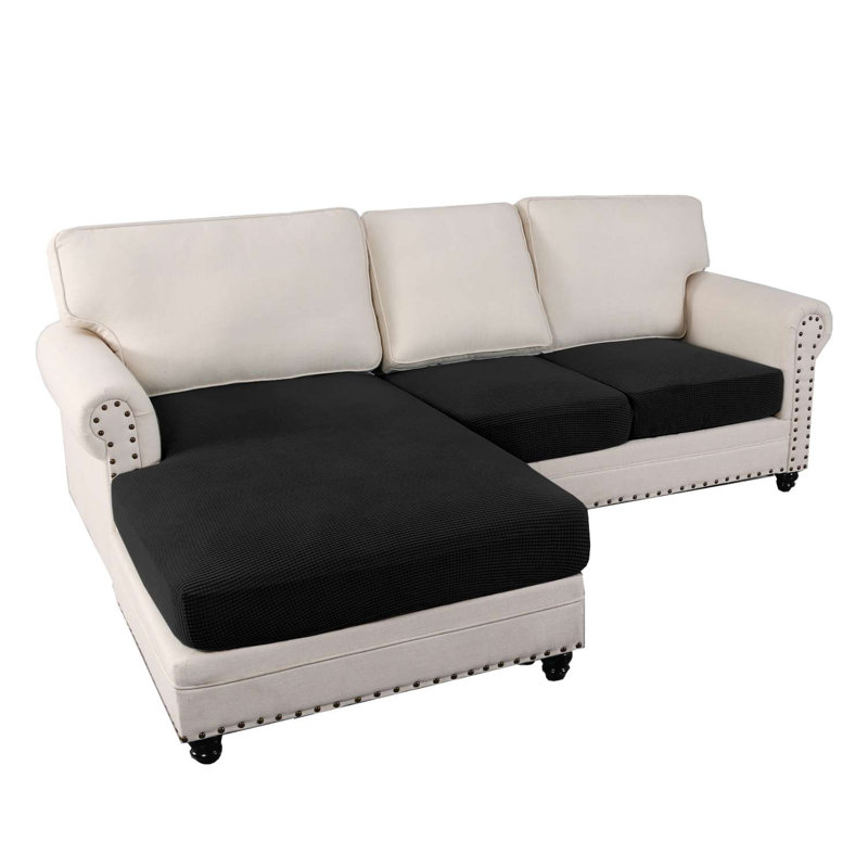 Housse pour canapé modulaire à coussins carrés / lavables à la machine, Noir