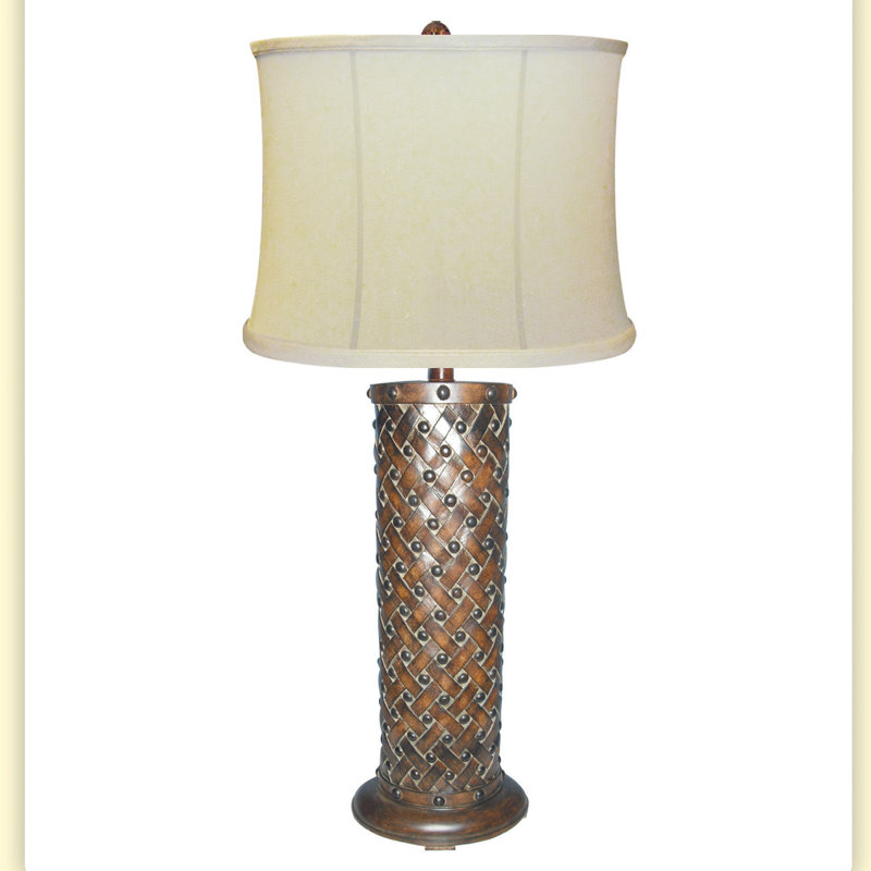 Lampe de table 32" panier tissage