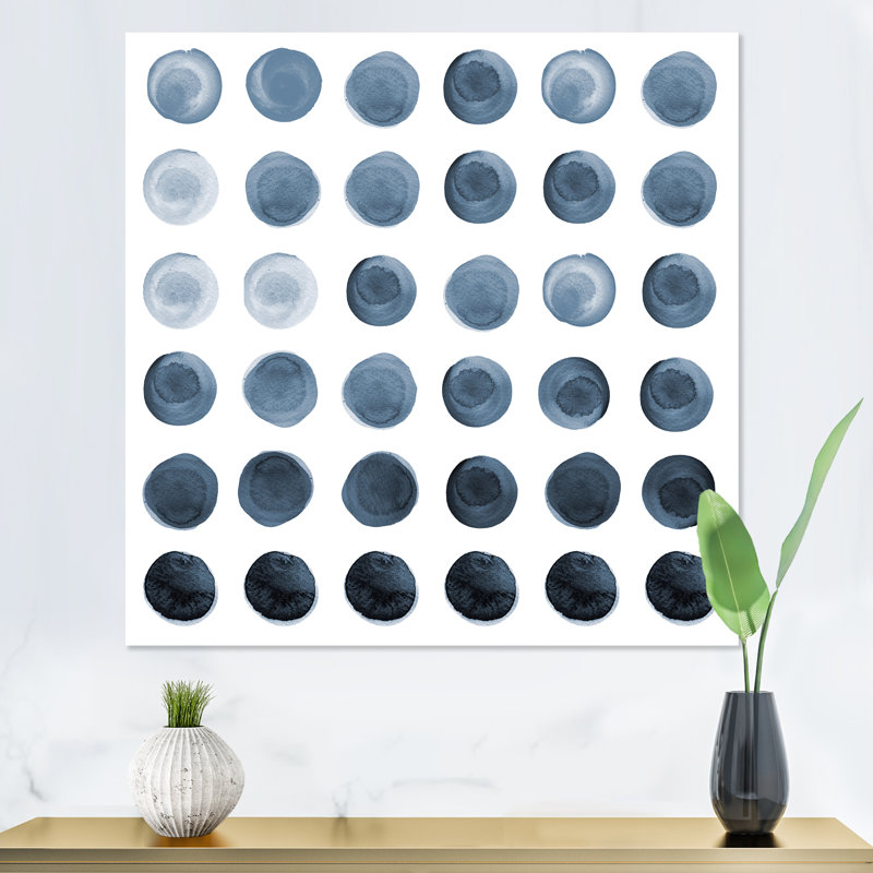 Cercle de grilles dans des tons de gris - peinture sur toile, H 30 po x l 30 po x P 1 po, Toile tendue