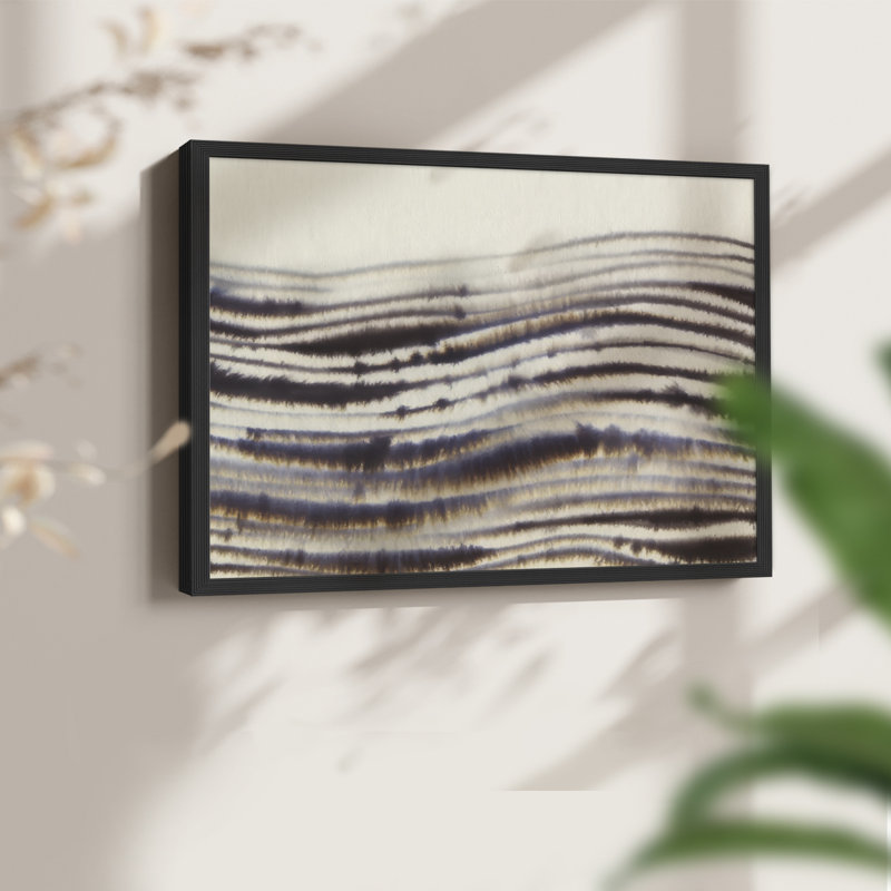 Resounding Waves II -Framed Print - Restickable, 11" H x 14" W, Black